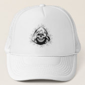 Skull Skeleton Halloween Trucker Hat Trucker Pet (Voorkant)
