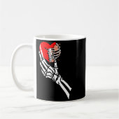 Skull Skeleton Hand Holding Red Heart Love Valenti Koffiemok (Links)