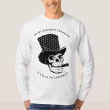 Skull Skeleton Happy Birthday Fun Personaliseren