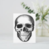 Skull Skeleton Head Scary Creepy Halloween Briefkaart (Staand voorkant)