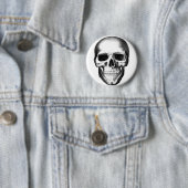 Skull Skeleton Head Scary Creepy Halloween Ronde Button 5,7 Cm (In situ)