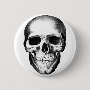 Skull Skeleton Head Scary Creepy Halloween Ronde Button 5,7 Cm