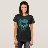 Skull Skeleton Headphones Music Musician T-shirt (Voorkant volledig)
