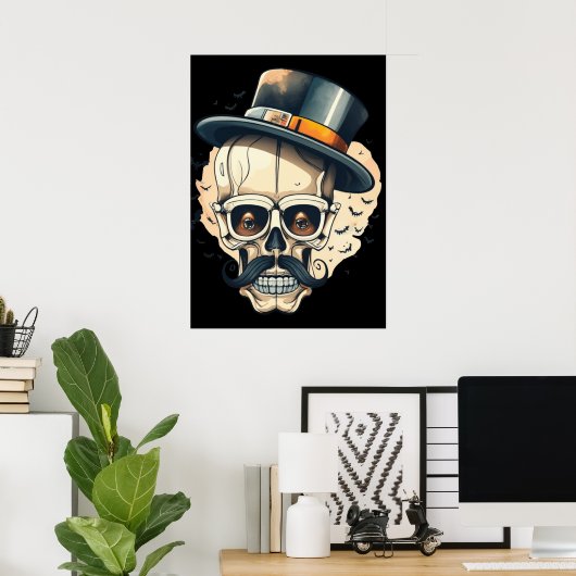 Skull Skeleton Poster wanddecoratie (Thuiskantoor)