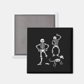 Skull Skeleton Running Halloween Kostuumfeest Magneet (Voorkant / Achterkant)