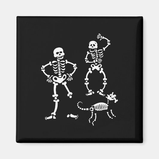 Skull Skeleton Running Halloween Kostuumfeest Magneet (Voorkant)