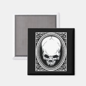 Skull ~ Skeleton Skulls Gothic Black Magneet (Voorkant / Achterkant)