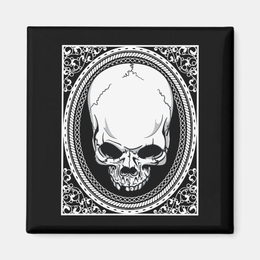 Skull ~ Skeleton Skulls Gothic Black Magneet (Voorkant)