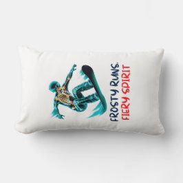 Skull Skeleton Snowboarden Thrill Adventure Kussen