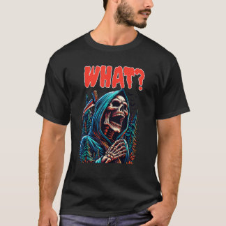 Skull Skeleton Spooky Scary Funny Halloween Wat G T-shirt