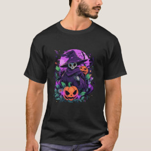 Skull Skeleton Witch Spooky Jack van Lantaarns Cre T-shirt