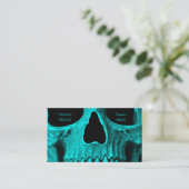 Skull Sluit Gothic Dark Blauwgroen Black Tattoo Sh Visitekaartje (Staand voorkant)