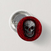 Skull Smile Button Red Scratch (Voorkant /achterkant)