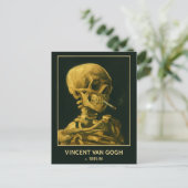  Skull Smoking – Unieke Van Gogh geïnspireerd Briefkaart (Staand voorkant)