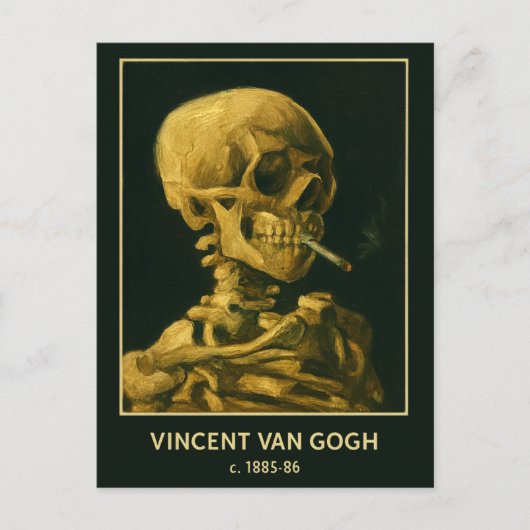  Skull Smoking – Unieke Van Gogh geïnspireerd Briefkaart (Voorkant)