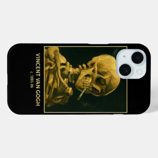 Skull Smoking – Unieke Van Gogh geïnspireerd Case-Mate iPhone Case (Achterkant (horizontaal))