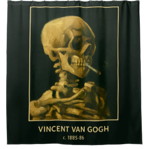  Skull Smoking – Unieke Van Gogh geïnspireerd Douchegordijn