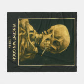  Skull Smoking – Unieke Van Gogh geïnspireerd Fleece Deken (Voorkant (Horizontaal))