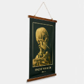  Skull Smoking – Unieke Van Gogh geïnspireerd Hangend Wandkleed (Gebogen)