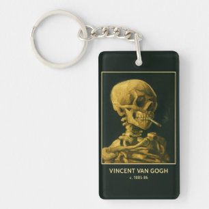  Skull Smoking – Unieke Van Gogh geïnspireerd Sleutelhanger