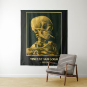 Skull Smoking – Unieke Van Gogh geïnspireerd Wandkleed (In situ)