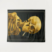  Skull Smoking – Unieke Van Gogh geïnspireerd Wandkleed (Voorkant (horizontaal))