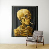  Skull Smoking – Unieke Van Gogh geïnspireerd Wandkleed (In situ)