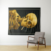  Skull Smoking – Unieke Van Gogh geïnspireerd Wandkleed (In Situ (horizontaal))