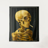  Skull Smoking – Unieke Van Gogh geïnspireerd Wandkleed (Voorkant)