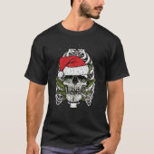 Skull Smoking Weed Joint Kerstkerstkerstkerstkerst T-shirt (Voorkant)