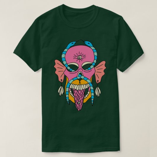 Skull Snake Colorful Design T-shirt (Design voorkant)