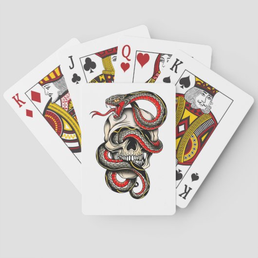 Skull & Snake Playing Cards | Edgy Design Pokerkaarten (Achterkant)
