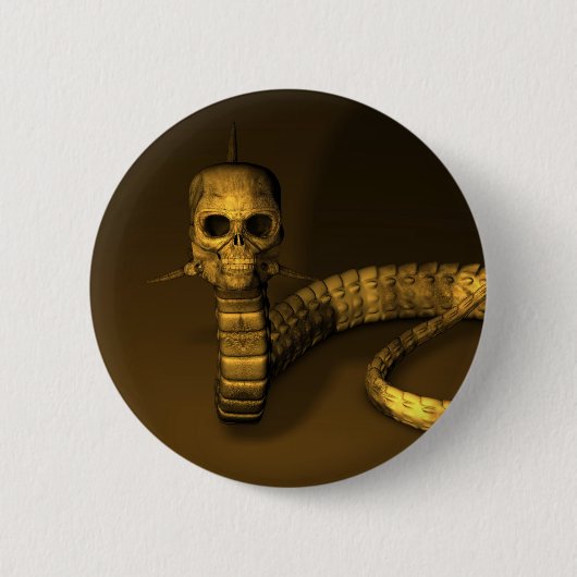 Skull Snake Ronde Button 5,7 Cm (Voorkant)