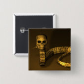 Skull Snake Vierkante Button 5,1 Cm (Voorkant /achterkant)
