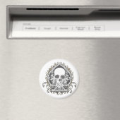 Skull Spade met goud Magneet (Insitu (Vaatwasser))