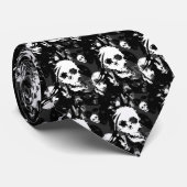 Skull Spect B&W wervelkolom stropdas betegeld (Opgerold)