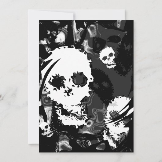 Skull Spect B&W wervelluitnodiging Kaart (Voorkant)