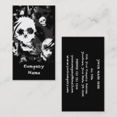 Skull Specters B & W visitekaartje zwart verticaal (Voorkant / Achterkant)