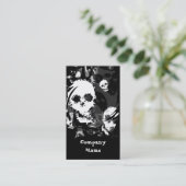 Skull Specters B & W visitekaartje zwart verticaal (Staand voorkant)
