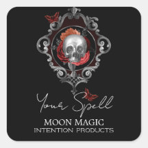  Skull Spell Jar Labels