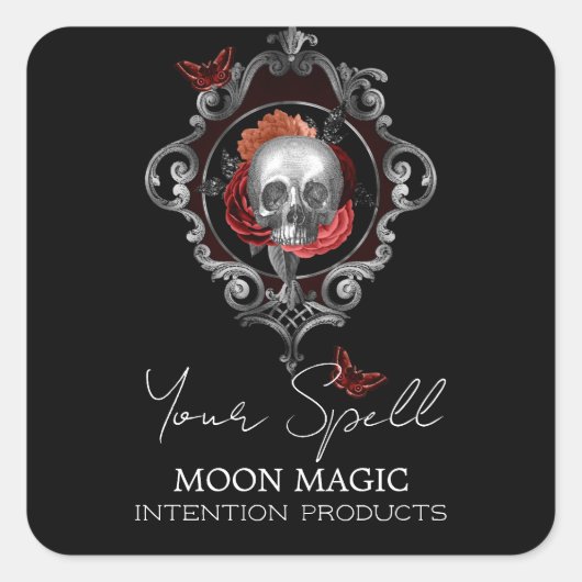  Skull Spell Jar Labels (Voorkant)