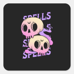 Skull Spell! Vierkante Sticker