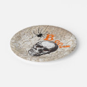  Skull & Spider Halloween Papieren Bordje (Gekanteld)