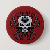Skull Spider Ronde Button 7,6 Cm (Voorkant)