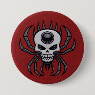 Skull Spider Ronde Button 7,6 Cm