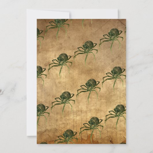  Skull Spiders Gothic Halloween Party Kaart (Achterkant)