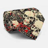 Skull Splatter Stropdas (Opgerold)