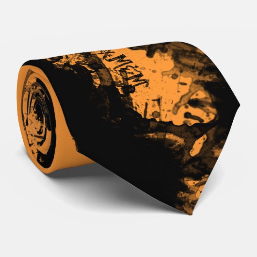 Skull Splatter Stropdas in Oranje Halloween (Opgerold)