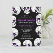 Skull Spooktacular Volwassen Halloween Kostuumfees Kaart (Staand voorkant)