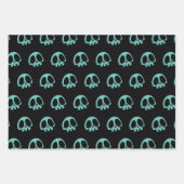 Skull Spooky Gothic Halloween 3 kleuren Inpakpapier Vel (Voorkant 2)